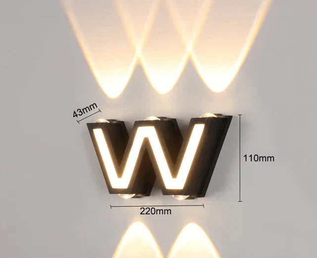 LED Outdoor Letter Wall Lamp - Illuminating Decor for Garden and Home, Modern Wall Lighting