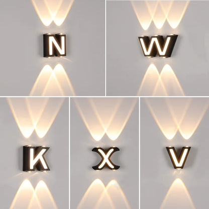 LED Outdoor Letter Wall Lamp - Illuminating Decor for Garden and Home, Modern Wall Lighting