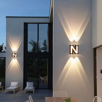 LED Outdoor Letter Wall Lamp - Illuminating Decor for Garden and Home, Modern Wall Lighting