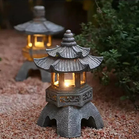 Japanese Garden Lantern – Weatherproof LED Outdoor Lighting for Zen Gardens