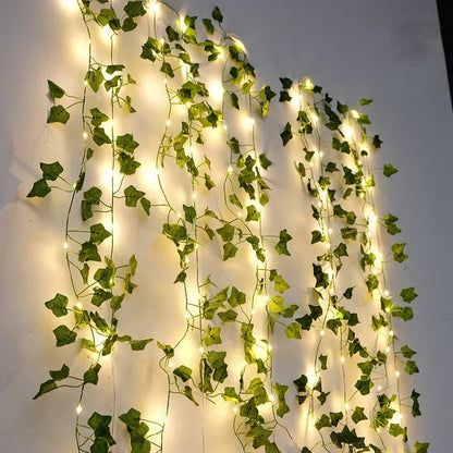 Decorative LED String Lights with Artificial Ivy – Ideal for Indoor and Outdoor Decoration