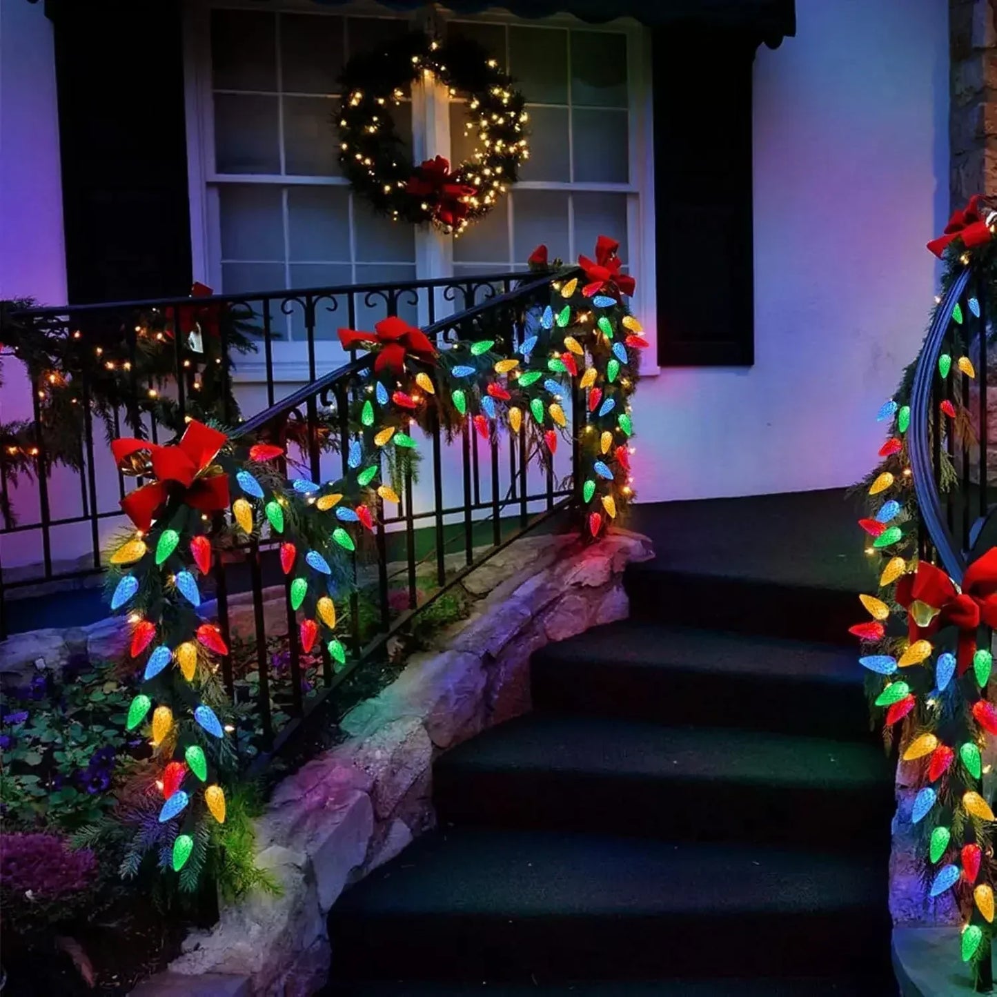 Colourful Solar LED String Lights C6 for Outdoor Use – Energy-Efficient Christmas Lighting