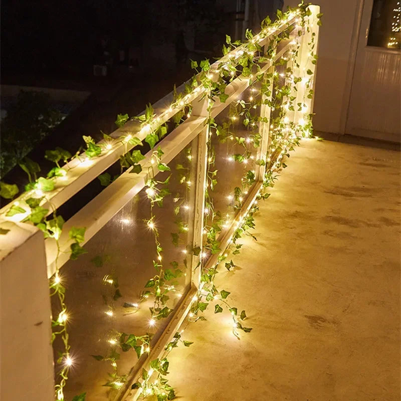 Decorative LED String Lights with Artificial Ivy – Ideal for Indoor and Outdoor Decoration