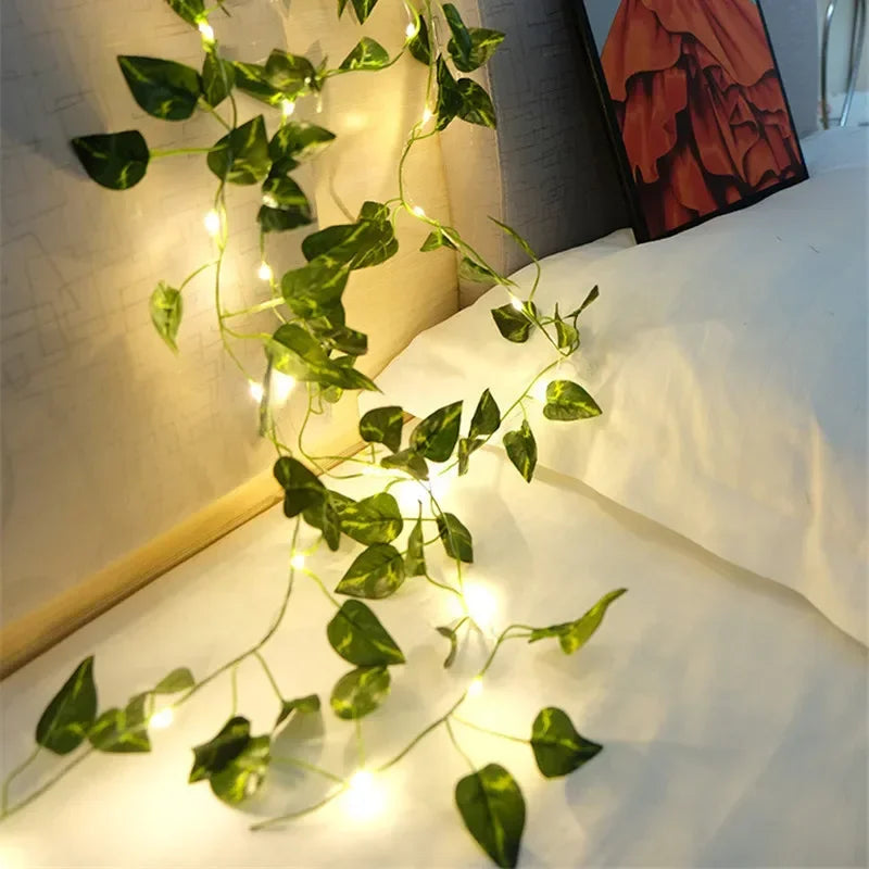 Decorative LED String Lights with Artificial Ivy – Ideal for Indoor and Outdoor Decoration