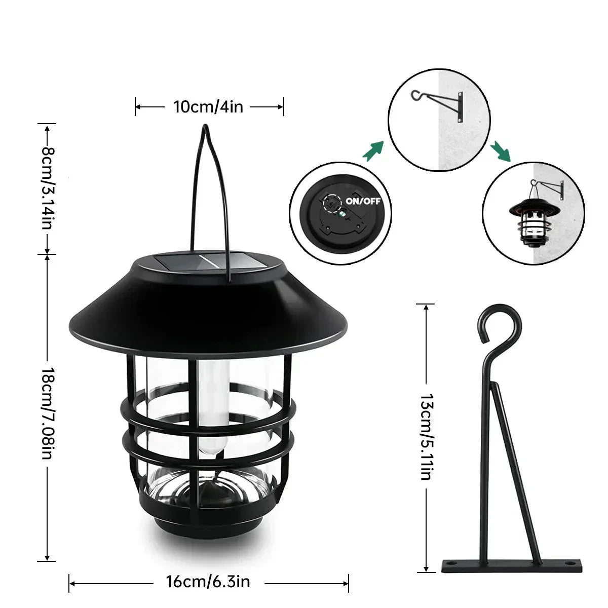 Solar-Powered Outdoor Wall Light with LED – Energy-Efficient Lighting for Patio and Entrance